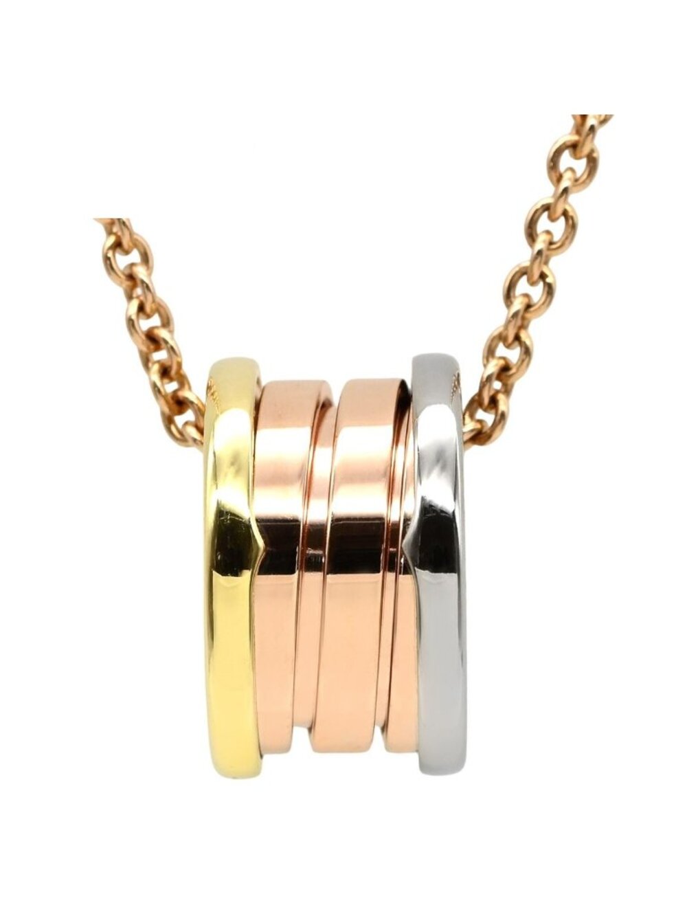 Bvlgari B.zero1 Perfect Mistake Necklace Yellow Pink White Gold Pendant